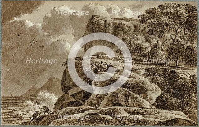 Coastal Landscape with Storm Approaching, c. 1800. Creator: Franz Kobell.