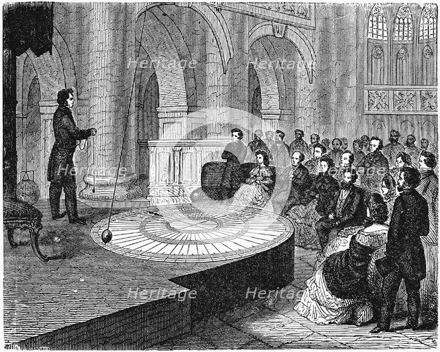 Repeat of Foucault's demonstration of the Earth's rotation, May 1851 (c1890). Artist: Unknown