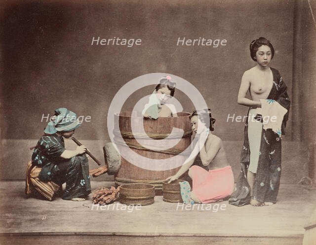 Home Bathing, 1870s-1890s. Creator:  Yamamoto.