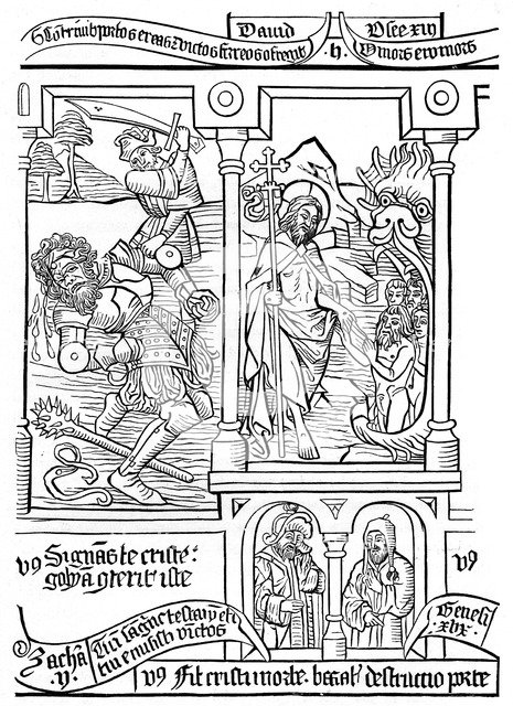 Page from the Biblia Pauperum, 15th century, (1870). Artist: Unknown