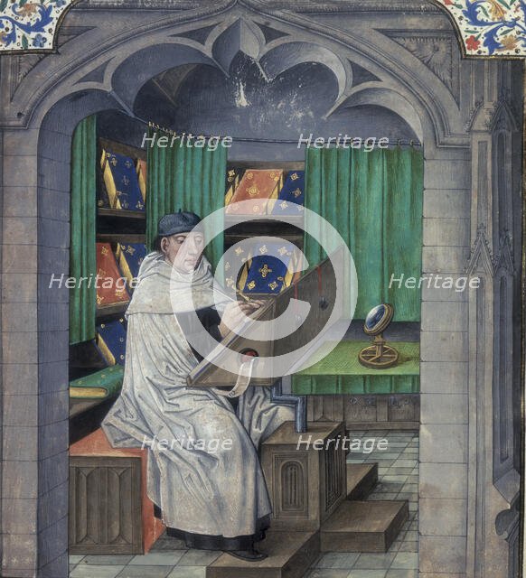 Vincent de Beauvais writing in his study, late 15th century. Creator: Unknown.