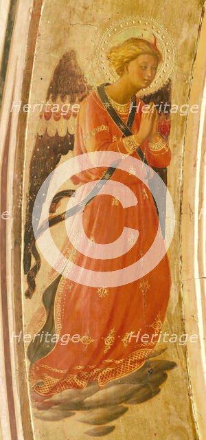 Angel making music (From the Tabernacle of the Linaioli), ca. 1433. Creator: Angelico, Fra Giovanni, da Fiesole (ca. 1400-1455).