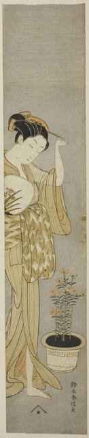 Beauty Adjusting her Hairpin, c. 1768/69. Creator: Suzuki Harunobu.