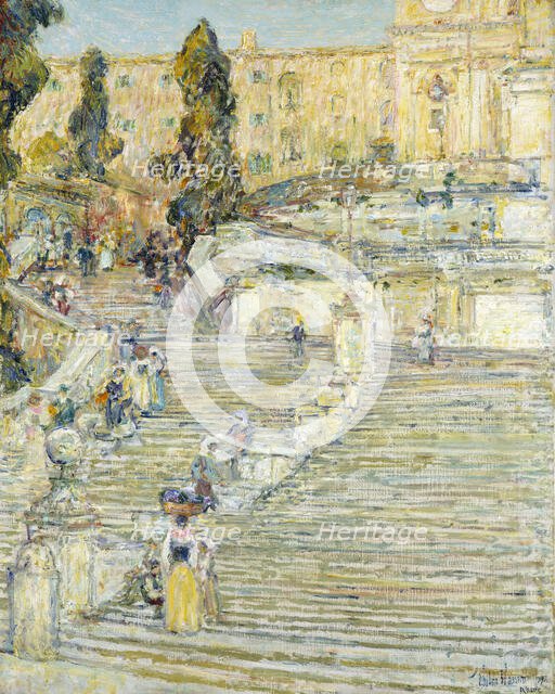 The Spanish Stairs, Rome (image 2 of 3), 1897. Creator: Frederick Childe Hassam.