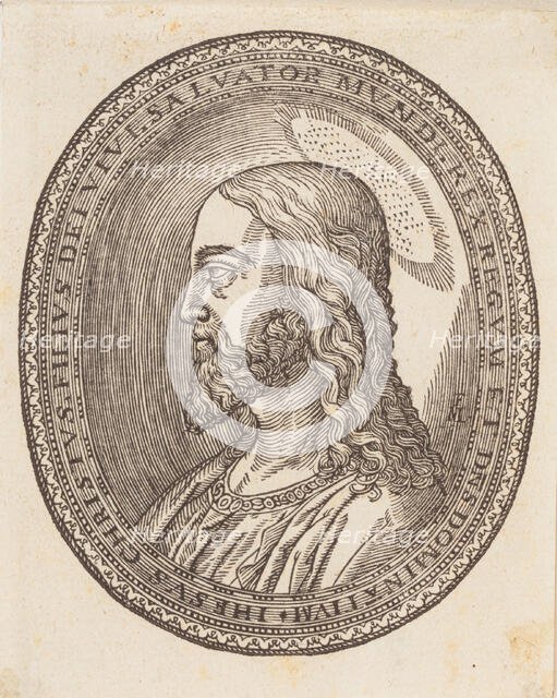 Christ, left profile, 16th century. Creator: Melchior Lorck.