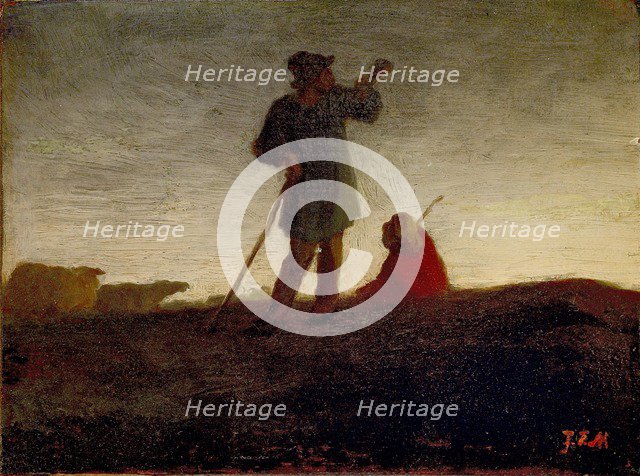 Recalling the Flock, 1866-1872. Artist: Jean Francois Millet.