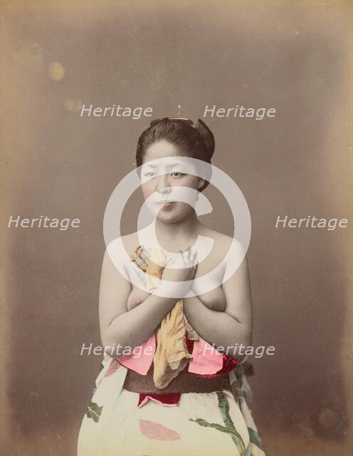 Portrait of a Topless Young Woman, 1870s-1890s. Creator: Baron Raimund von Stillfried.