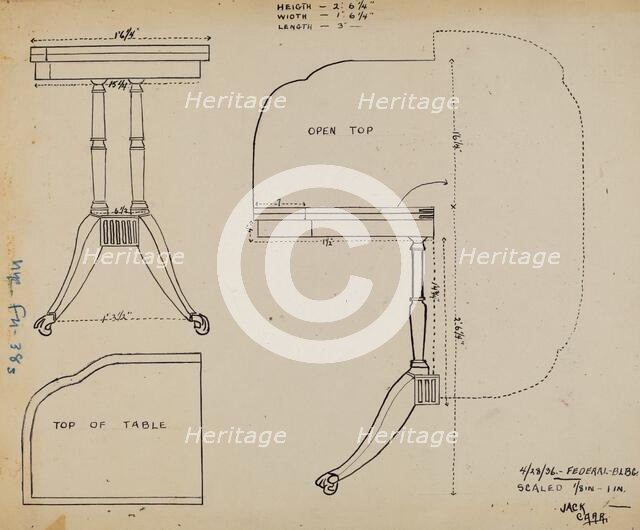 Card Table, 1936. Creator: Jack Carr.