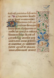 Decorated Text Page; Prayer Book of Charles the Bold, about 1480-1490. Creator: Unknown.