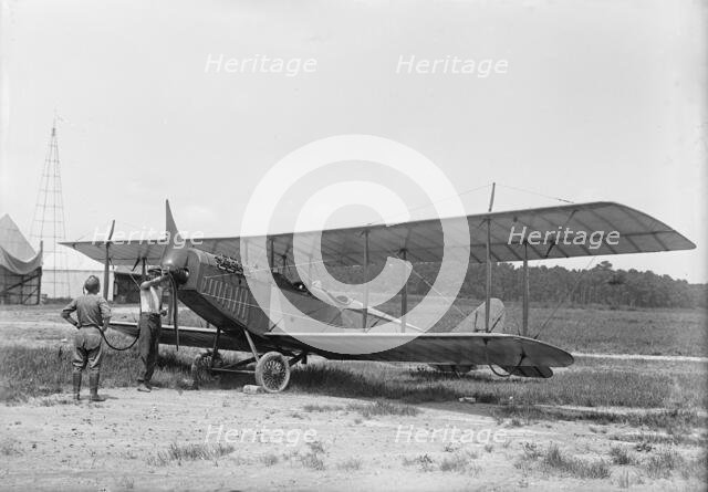 Langley Field, Va. - Curtis Jn4D Plane, with Olmstead Propeller And Ackerman Wheels, 1917. Creator: Harris & Ewing.