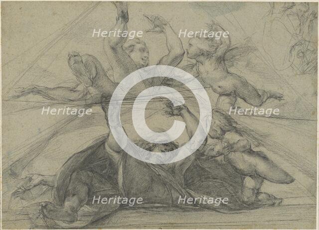 Ceiling Studies of a Prophet and a Putto Seen from Below, c. 1602. Creator: Giulio Cesare Procaccini.