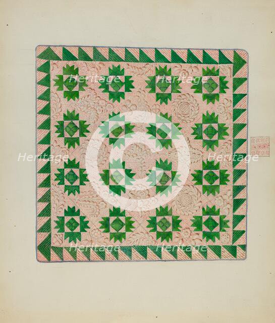 Patchwork Quilt, 1935/1942. Creator: George Loughridge.