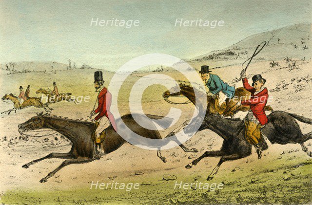 'Swell and the Surrey. The Hounds in Full Cry', 1838. Artist: Henry Thomas Alken.