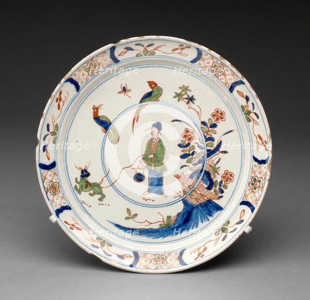 Plate, Delft, c. 1700. Creator: Delftware.