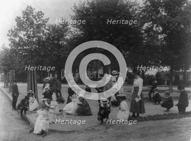 6th Division mathematics class on a street paving problem, (1899?). Creator: Frances Benjamin Johnston.