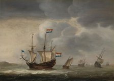 Ships off the Coast, c.1652. Creator: Jacob Gerritz Loef.