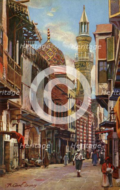 'Cairo: Boulac Street and Mosque of Aboul-Ela', c1918-c1939. Creator: Unknown.