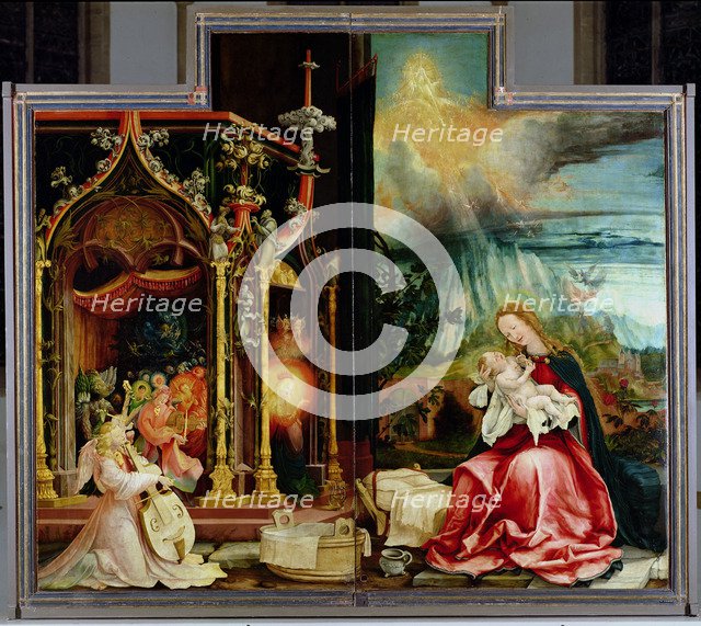 The Isenheim Altarpiece. Central panel: Concert of Angels and Nativity, 1506-1515. Artist: Grünewald, Matthias (ca 1470-1528)