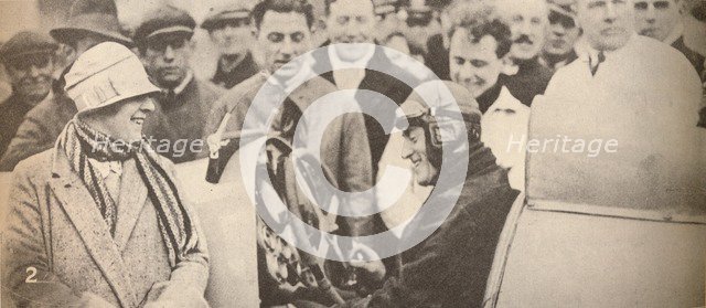 'Showing the driving mechanism to interested spectators', c1927, (1935). Artist: Unknown.