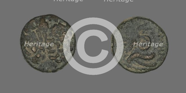 Coin Depicting the God Asklepios (?), probably Late Hellenistic Period, about 200/133 BCE. Creator: Unknown.