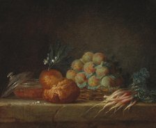 Still Life with Brioche, Fruit and Vegetables, 1775. Creator: Anne Vallayer-Coster.
