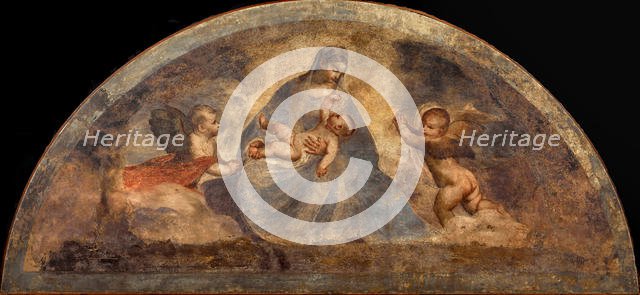 Madonna and Child with two angels, c. 1519. Creator: Titian (1488-1576).