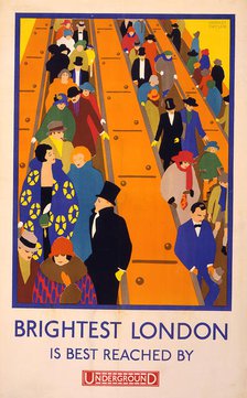 Brightest London is best reached by Underground , 1924. Creator: Taylor, Horace (1881-1934).