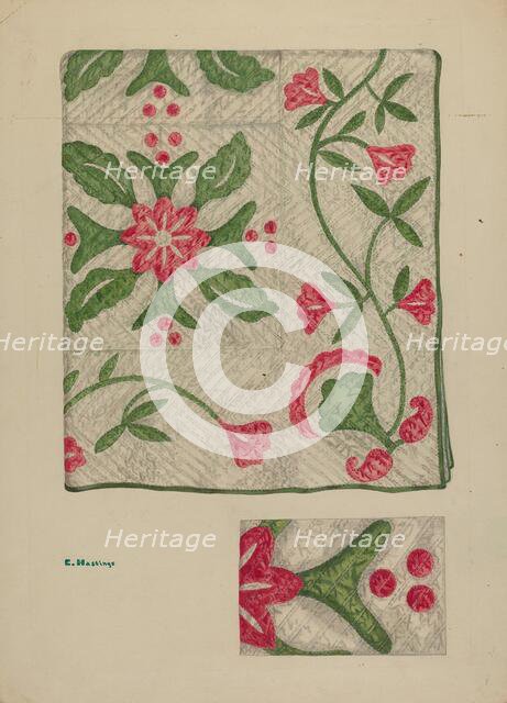 Quilt, c. 1939. Creator: Katherine Hastings.