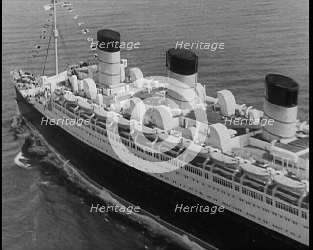 The 'Queen Mary' Sailing on Her Maiden Voyage, 1936. Creator: British Pathe Ltd.