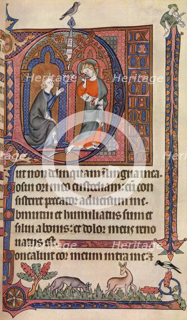 An illuminated page from the Vaux-Bardolf Psalter, c1310, (1937) Artist: Unknown
