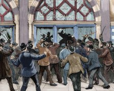 Protesters looting shops in Piccadilly, London, 1886. Creator: Unknown.