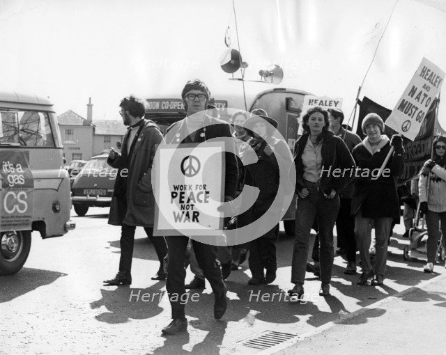 CND demo, Horley, Surrey, c1969.