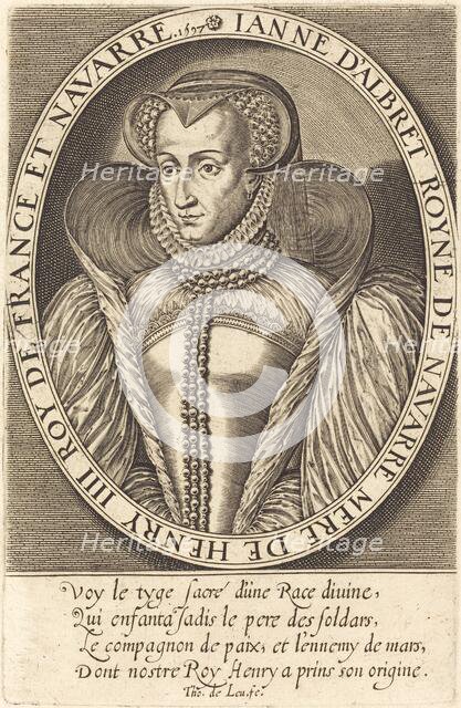 Jeanne d'Albret, Queen of Navarre, 1597. Creator: Thomas de Leu.