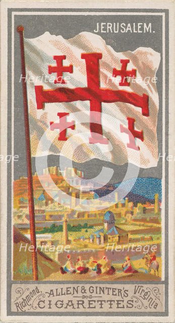 Jerusalem, from the City Flags series (N6) for Allen & Ginter Cigarettes Brands, 1887. Creator: Allen & Ginter.