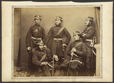 Group portrait of Scots Guards, about 1855-1865. Creator: Unknown.