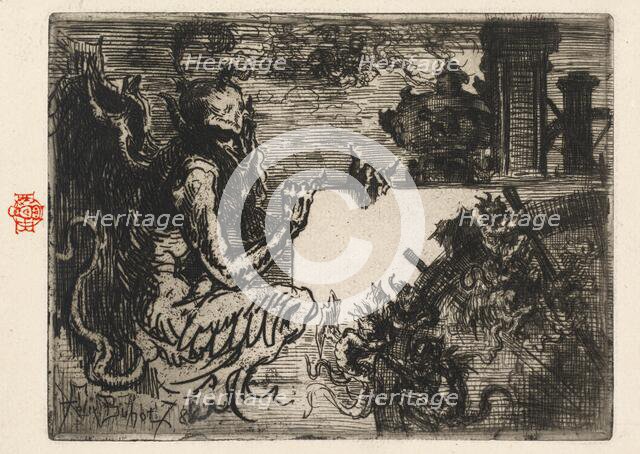 The Demon Printer, 1878. Creator: Felix Hilaire Buhot.