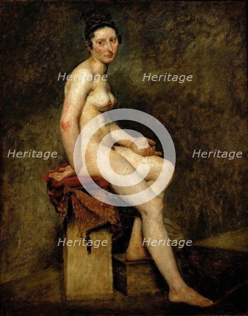 Mademoiselle Rose (Seated Nude). Artist: Delacroix, Eugène (1798-1863)