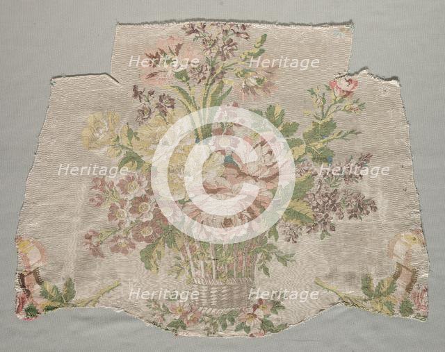 Silk Fragment, Part of Panel called "Le panier fleuri", 1770. Creator: Philippe de Lasalle (French, 1723-1805).