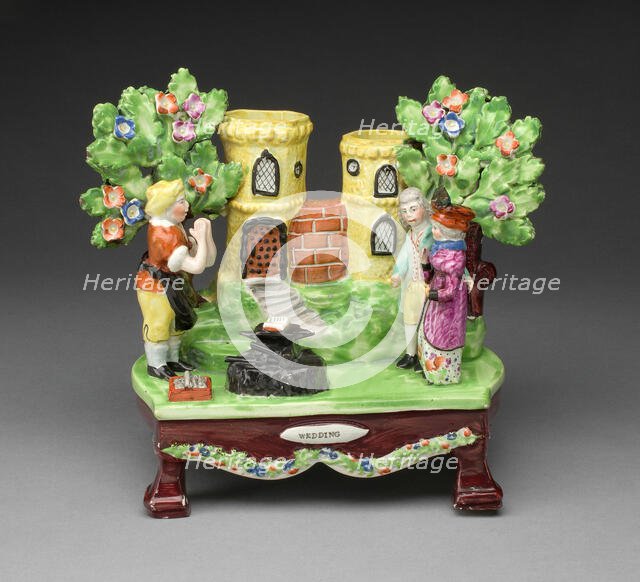 Chimney Ornament: Wedding, Staffordshire, c. 1820. Creator: Staffordshire Potteries.