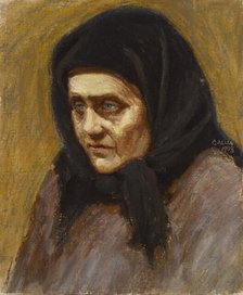 A woman with a black scarf, 1903. Creator: Akseli Gallen-Kallela.