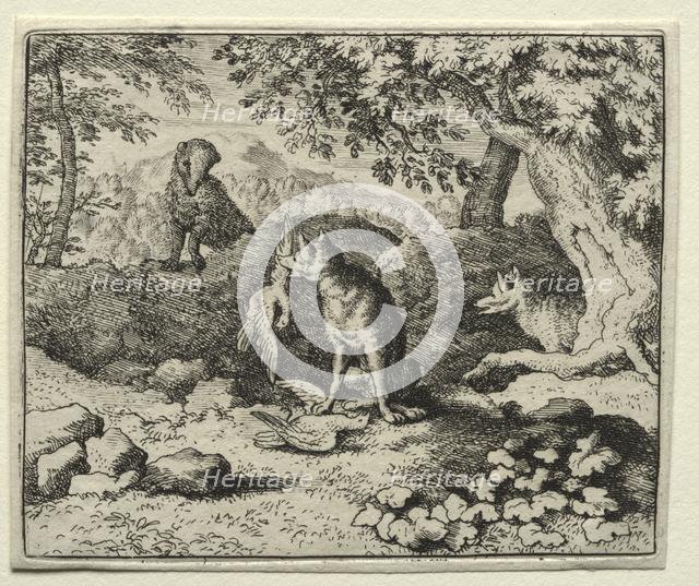 Reynard the Fox: Badger Comes to Warn Reynard. Creator: Allart van Everdingen (Dutch, 1621-1675).