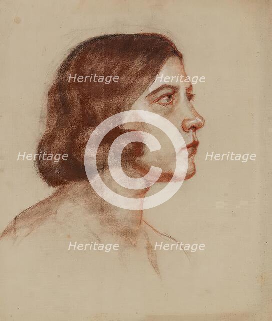 Portrait of a lady (recto), undated. (c1930s) Creator: Anny Dollschein.