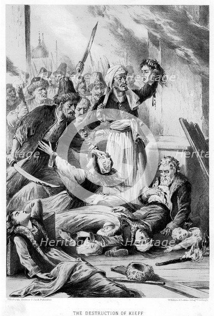'The Destruction of Kieff', c19th century. Artist: Unknown