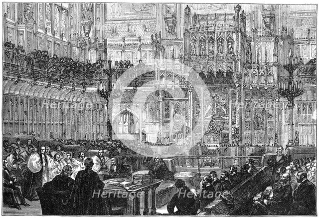 The Bishop of Peterborough addressing the House of Lords, mid-late 19th century, (1900). Artist: Unknown