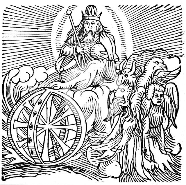 Ezekiel's vision of chariot in sky, c614 BC. Artist: Unknown