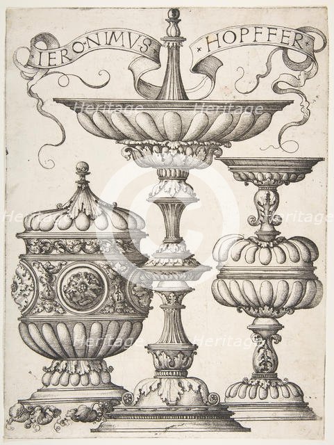 Three Vessels, 16th century. Creator: Hieronymus Hopfer.