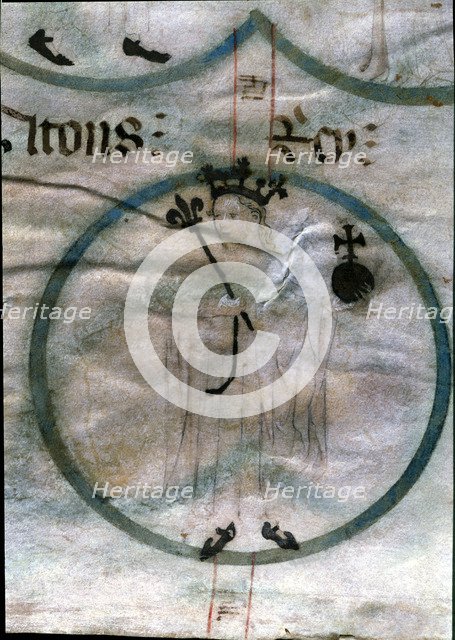 Alfonso II 'The Chaste' (1154 - 1196), King of Catalonia and Aragon, miniature of the 15th centur…