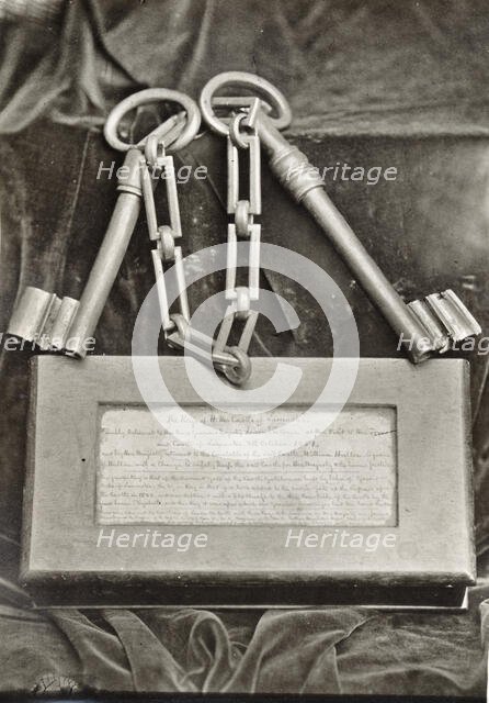 The ancient keys of Lancaster Castle, Lancashire, 1851. Creator: Unknown.