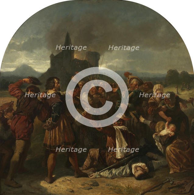Episode from the German Peasants' War (The Murder of Count Helfenstein near Weinsberg), ca 1867. Creator: Eichler, Hermann (1839-1901).