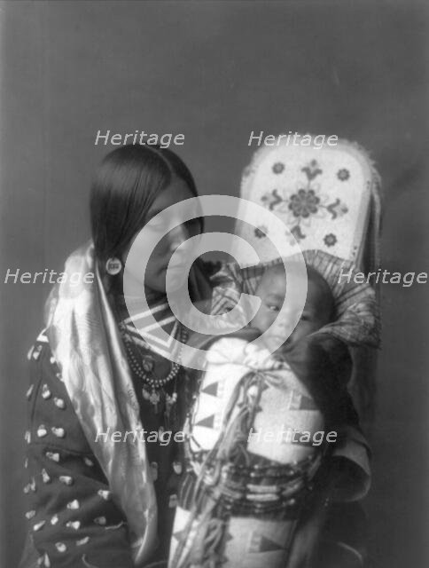 Mother and child-Apsaroke, c1908. Creator: Edward Sheriff Curtis.